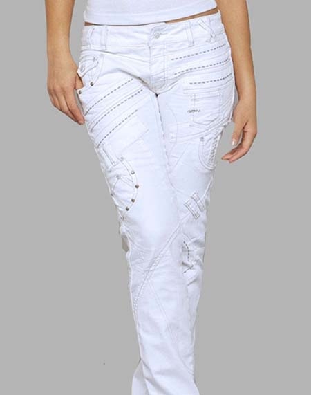 white designer jeans