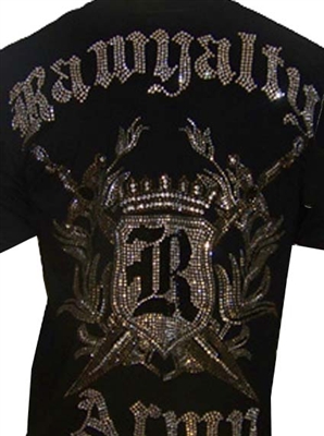 Rawyalty army black crystal shirt